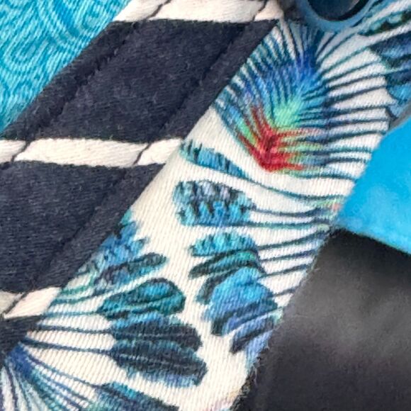 AXXESS Men’s Shirt Large Turquoise Paisley Long Sleeve Button-Up Contrast Collar - Picture 8 of 12